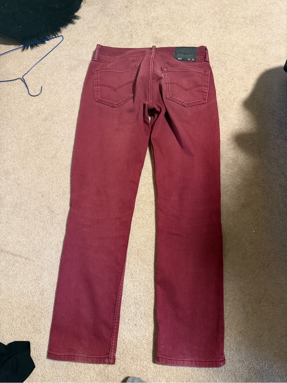 Levi's Straight-Leg Jeans in Deep Burgundy